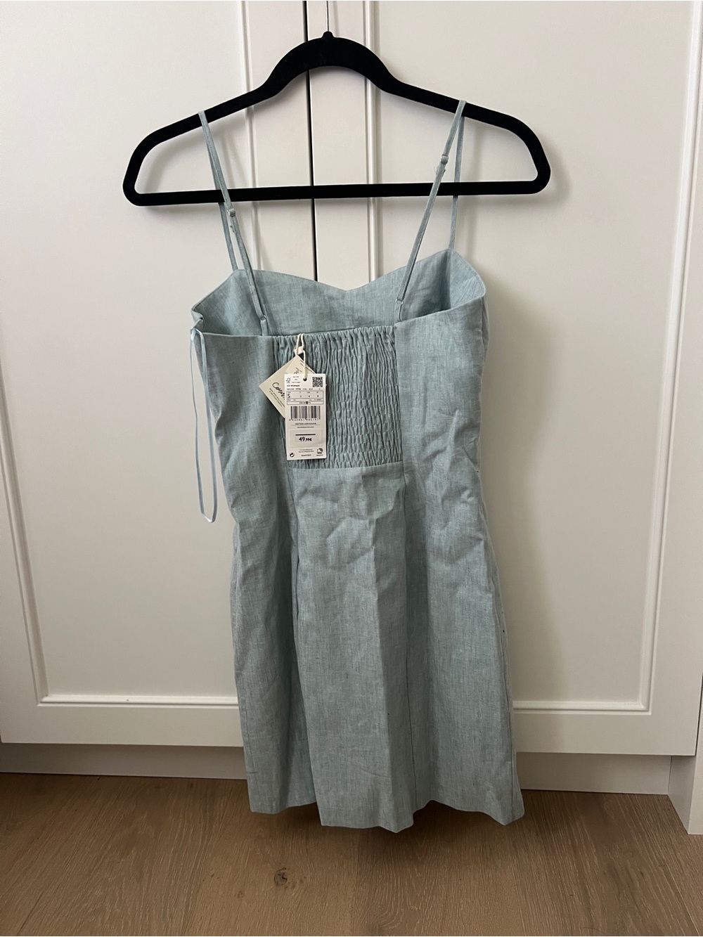 Mango Light Blue Spaghetti-Strap Mini Dress - Picture 2 of 3